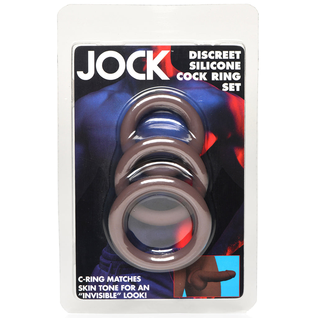 Jock Discreet Silicone Cock Ring Set in Dark Cock Rings