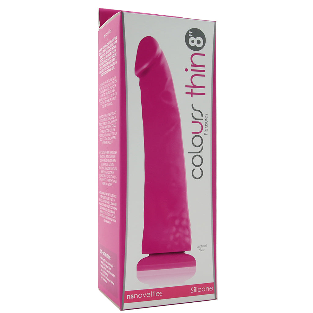 Colours Thin Pleasures 8 Inch Silicone Dildo in Purple Dildo Sex Toys > Realistic Dildos
