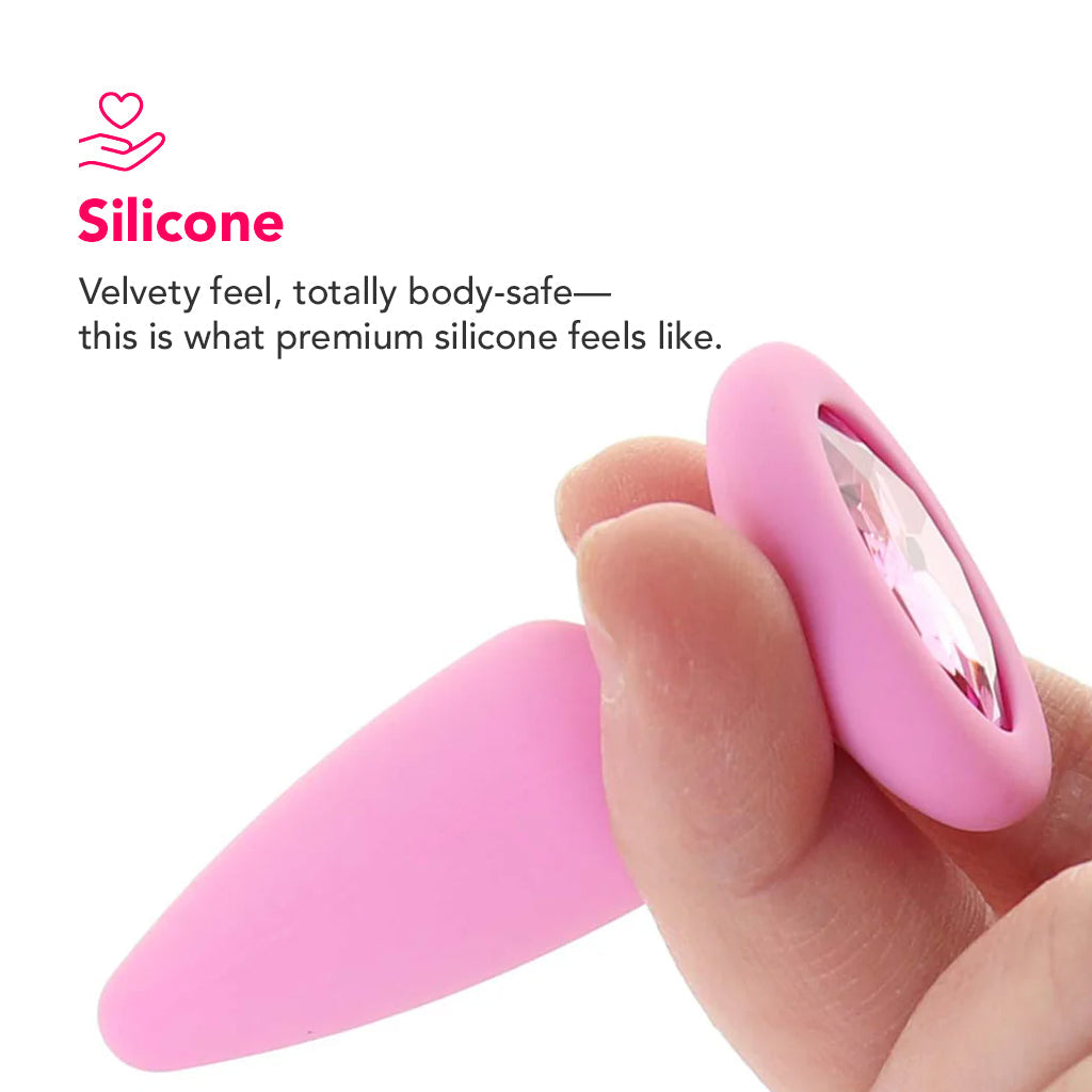 First Time Crystal Booty Anal Plug Set in Pink Anal Sex Toys > Butt Plugs