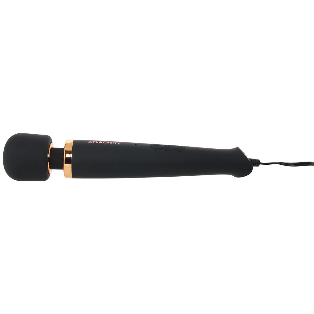 PinkCherry Premium Powered Wand in Black Vibrators > Wands