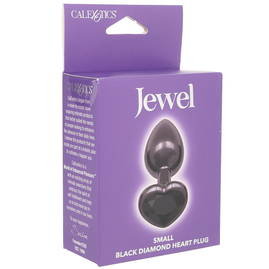Jewel Black Diamond Heart Plug in Small Anal Sex Toys > Butt Plugs