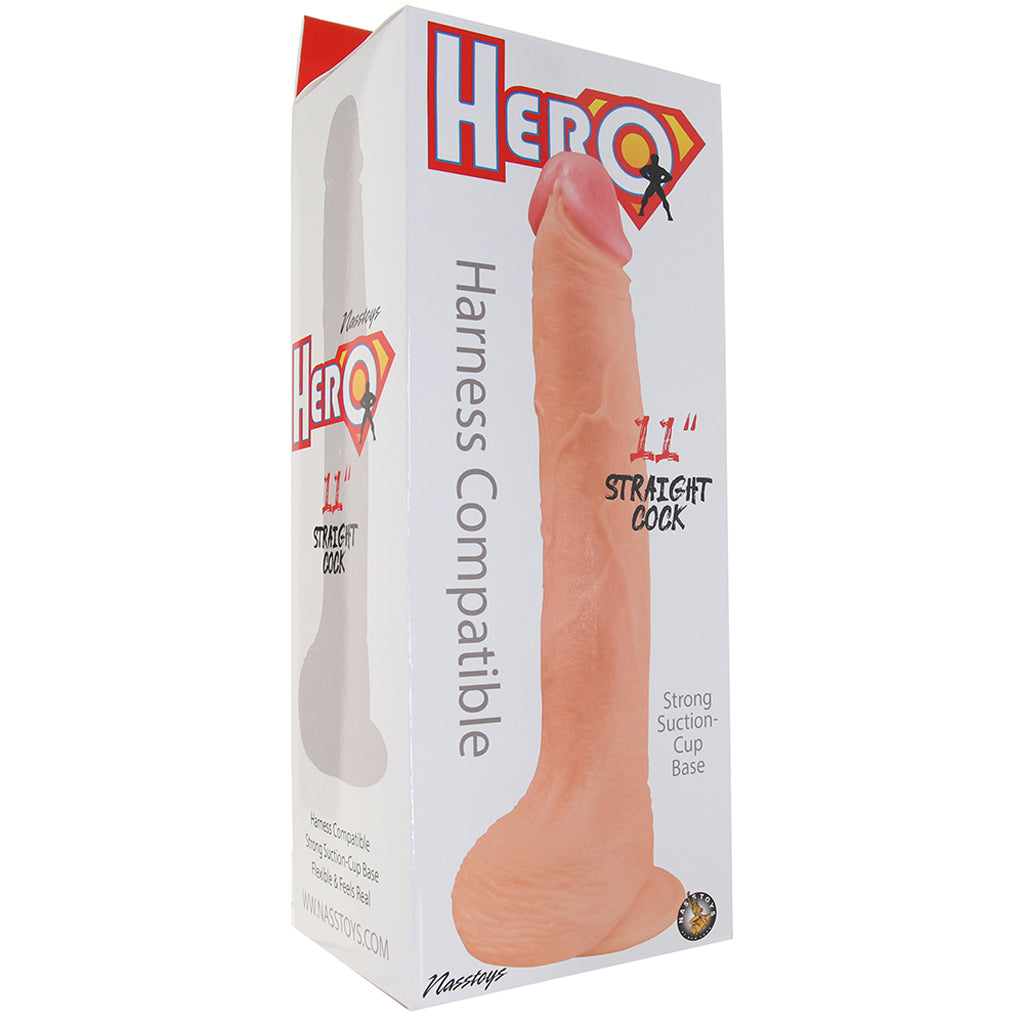Hero 11 Inch Straight Harness Compatible Dildo Dildo Sex Toys > Realistic Dildos