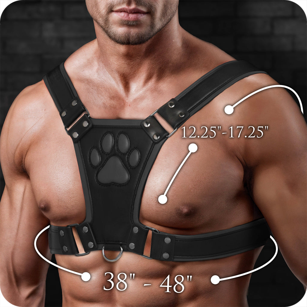 Master Series Alpha Pup Bulldog Harness in Black Bondage and Fetish > Men's Bondage Wear