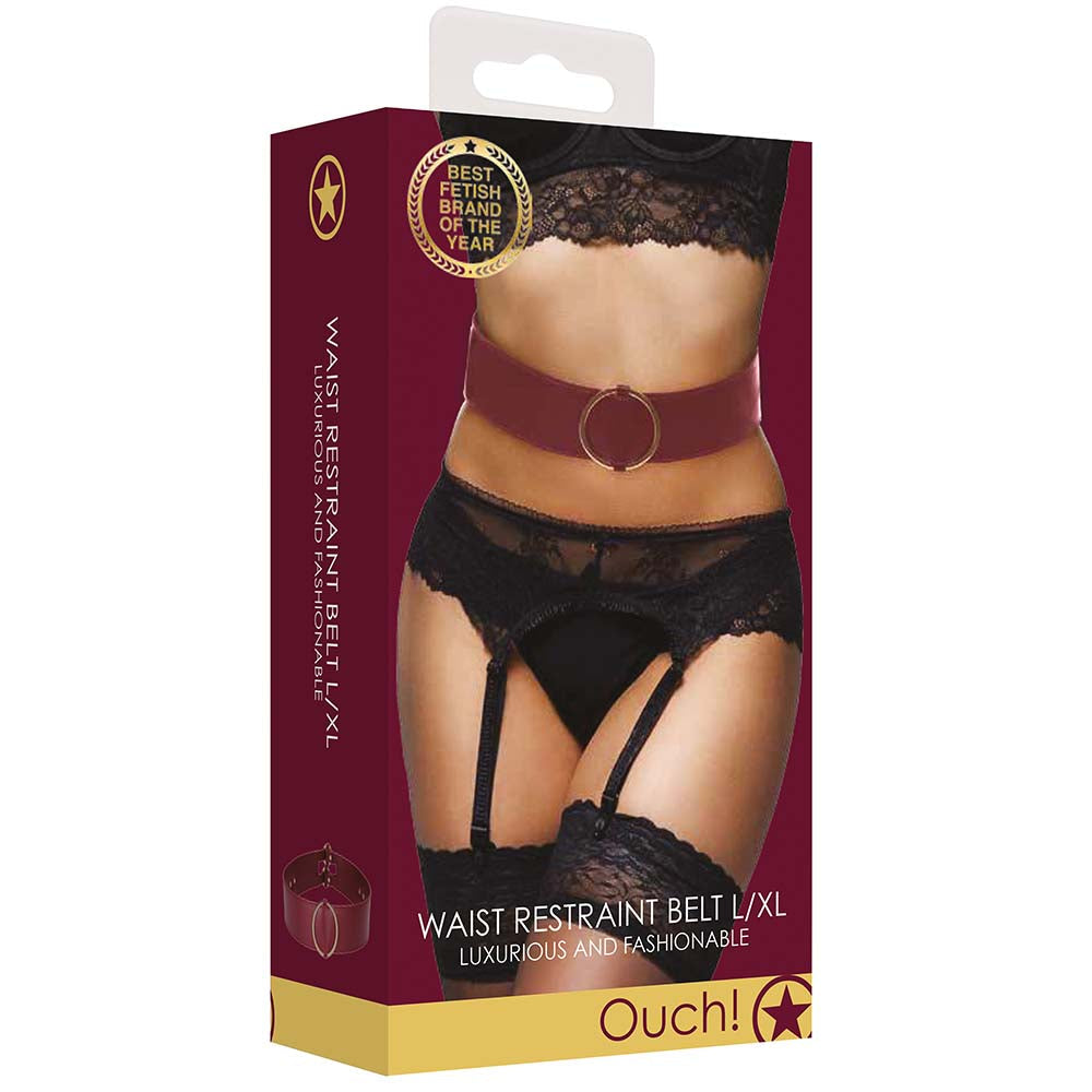 Ouch! Halo Burgundy Waist Bondage Belt /XL Bondage and Fetish > Restraints