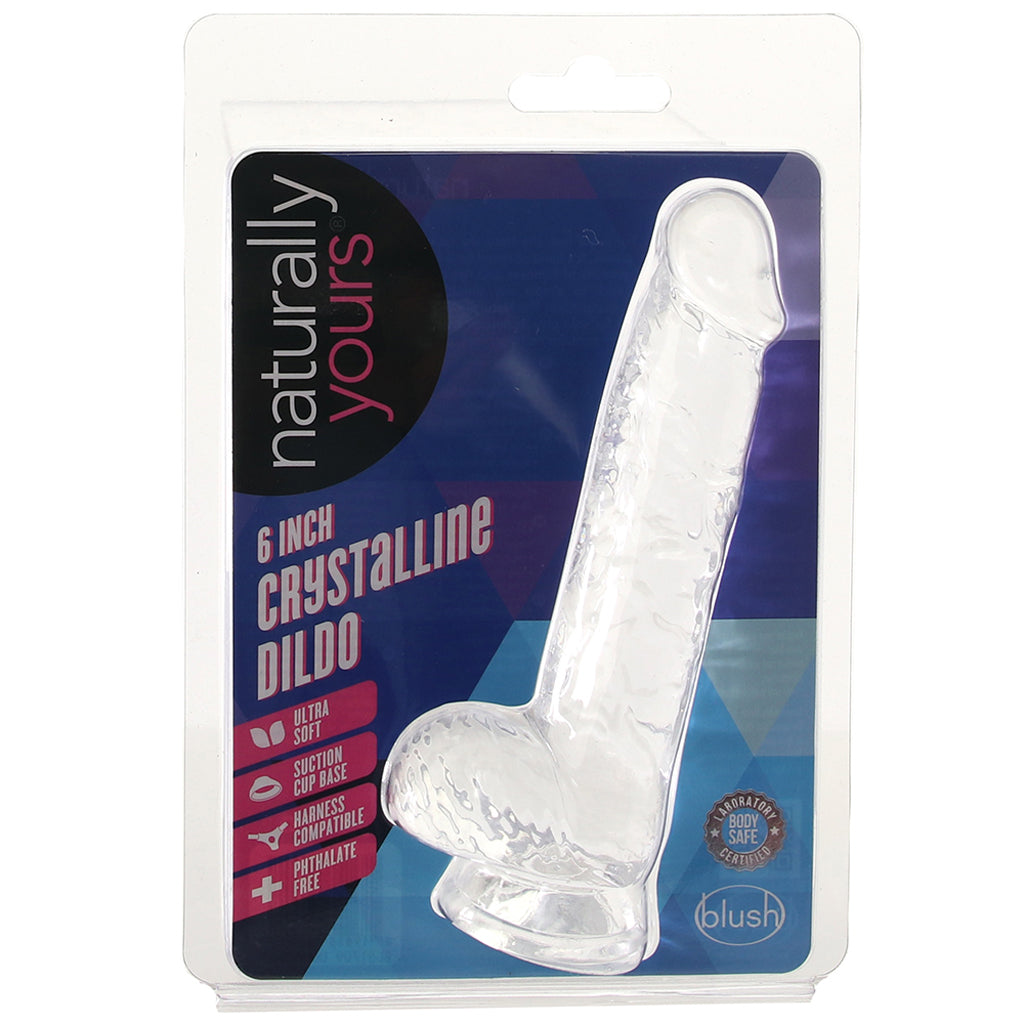 Naturally Yours 6 Inch Crystalline Dildo in Clear Dildo Sex Toys > Realistic Dildos