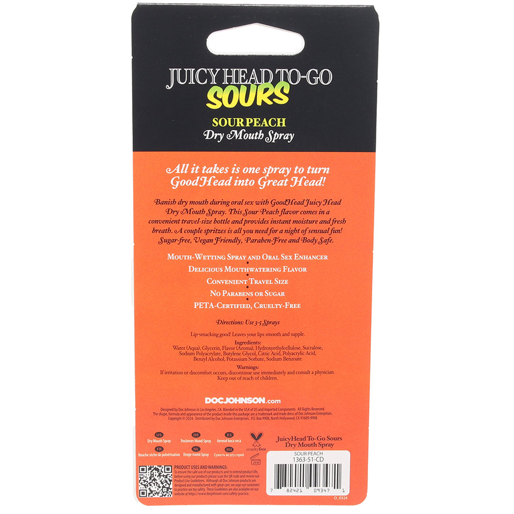GoodHead Juicy Head Sours Spray To-Go in Peach Lubes and Lotions > Flavored Sex Lubes