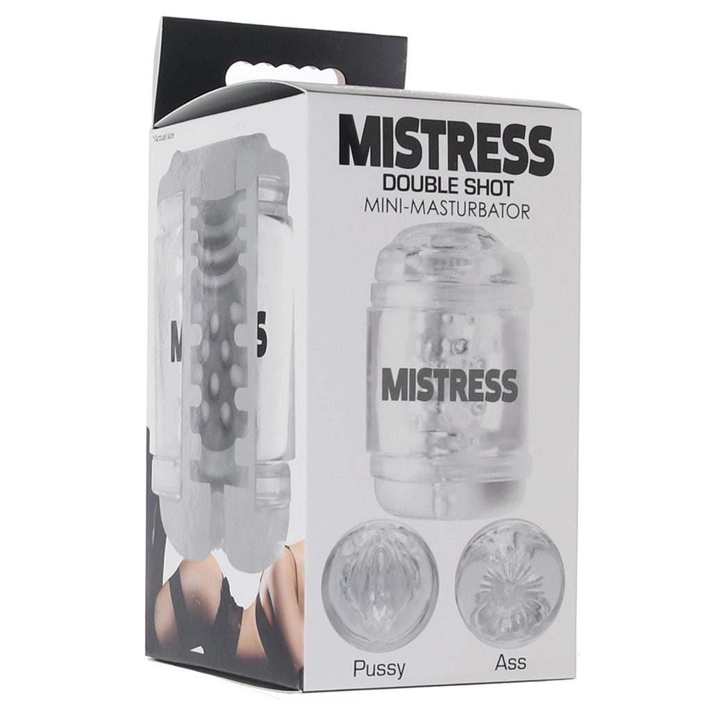 Mistress Double Shot Pussy & Ass Stroker in Clear Male Masturbators > Pocket Strokers