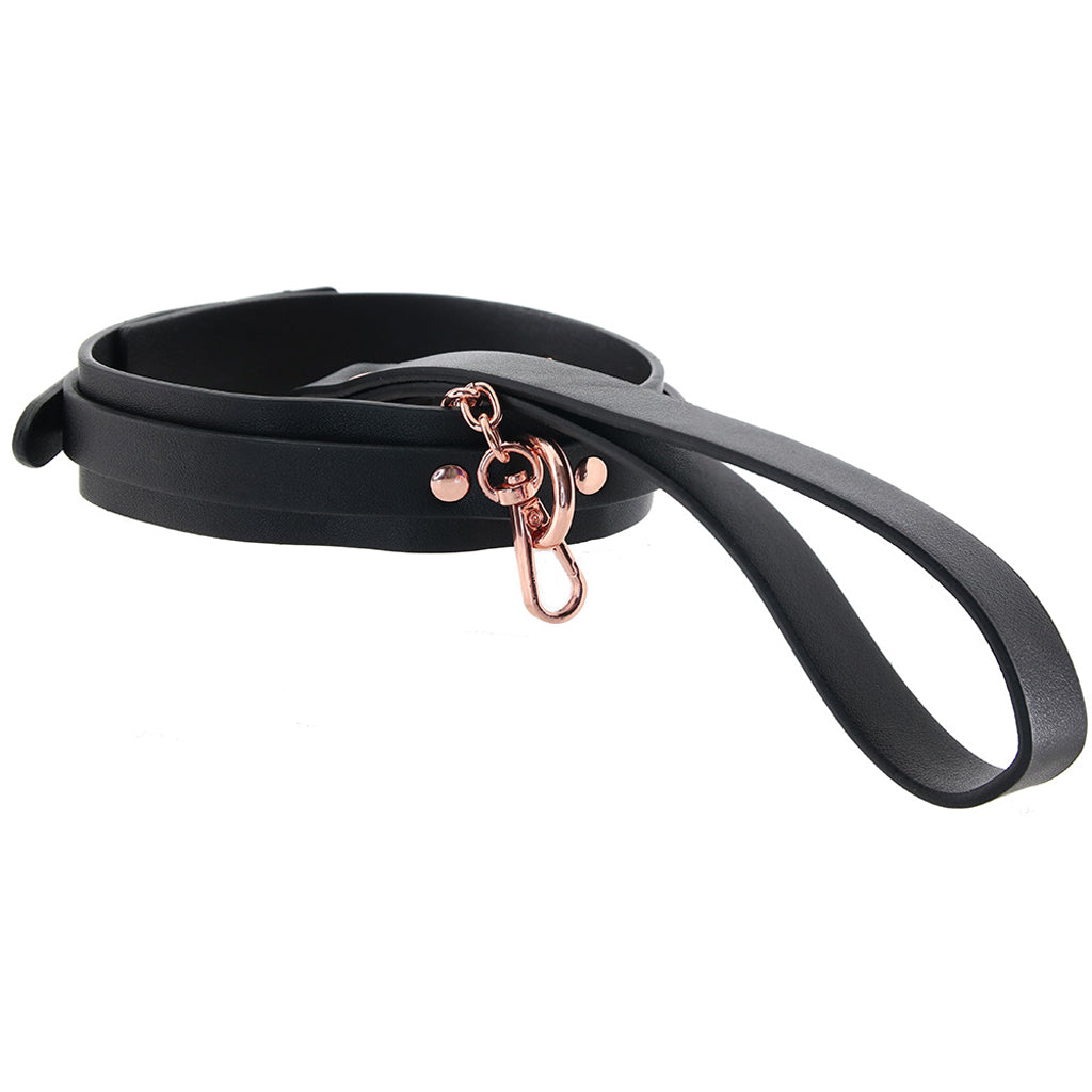 Bondage Couture Collar & Leash in Rose Gold Bondage and Fetish > Leashes and Collars