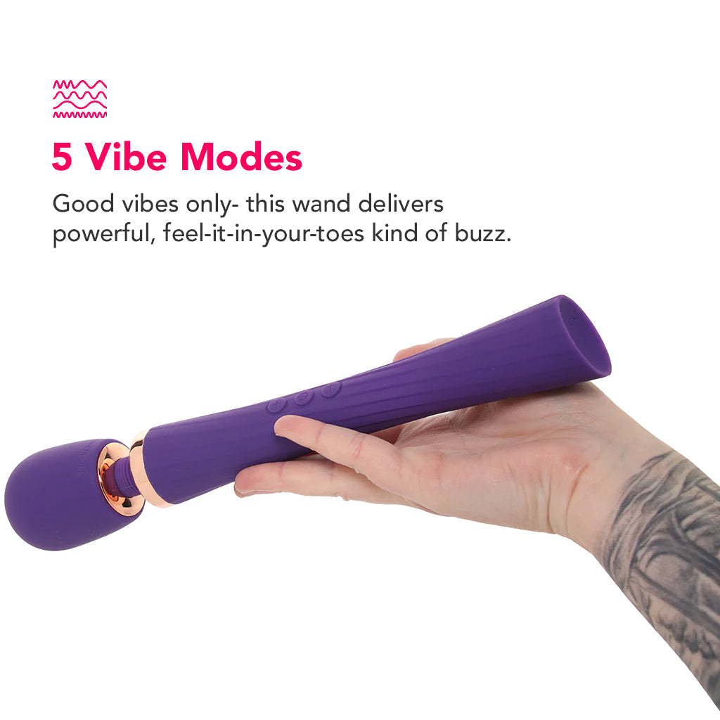 PinkCherry Luxury Slim Rechargeable Wand in Purple Vibrators > Wands