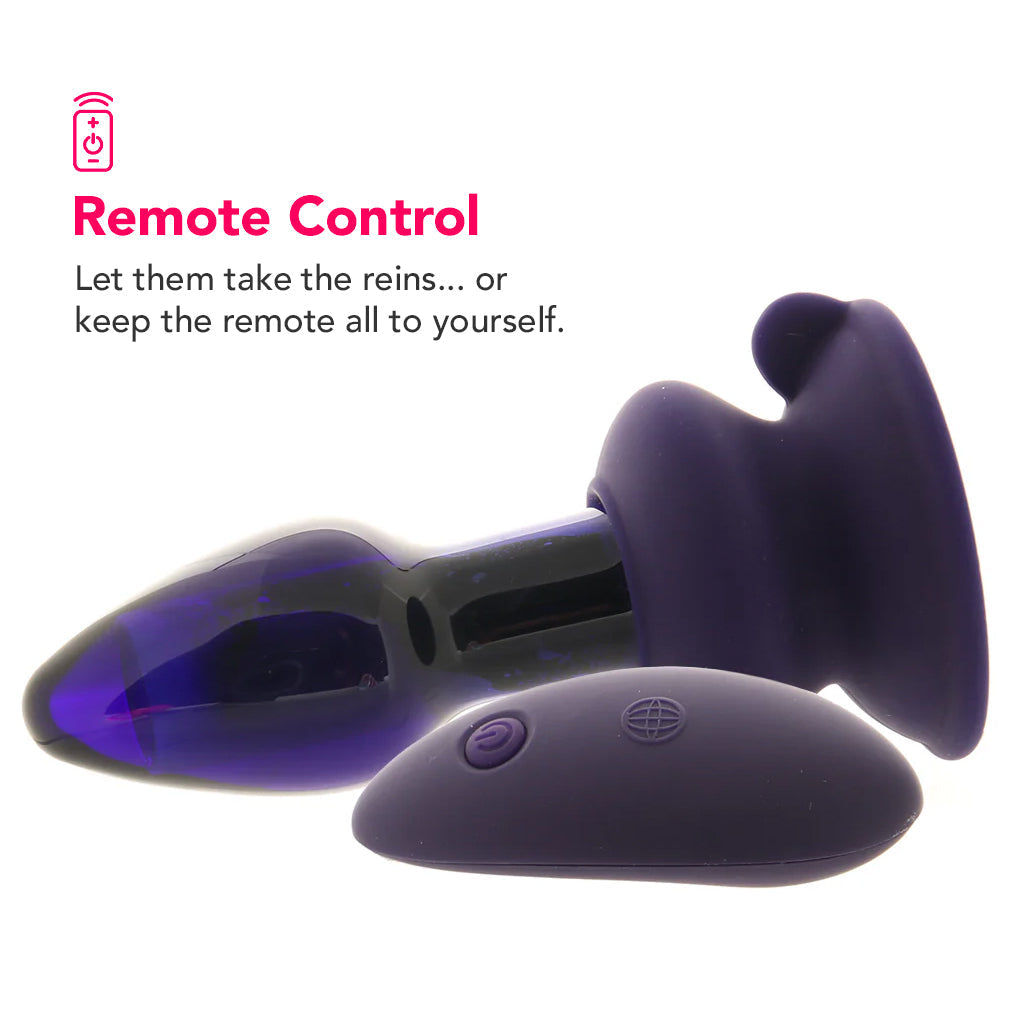 Icicles No.85 Vibrating Glass Plug in Purple Anal Sex Toys > Butt Plugs