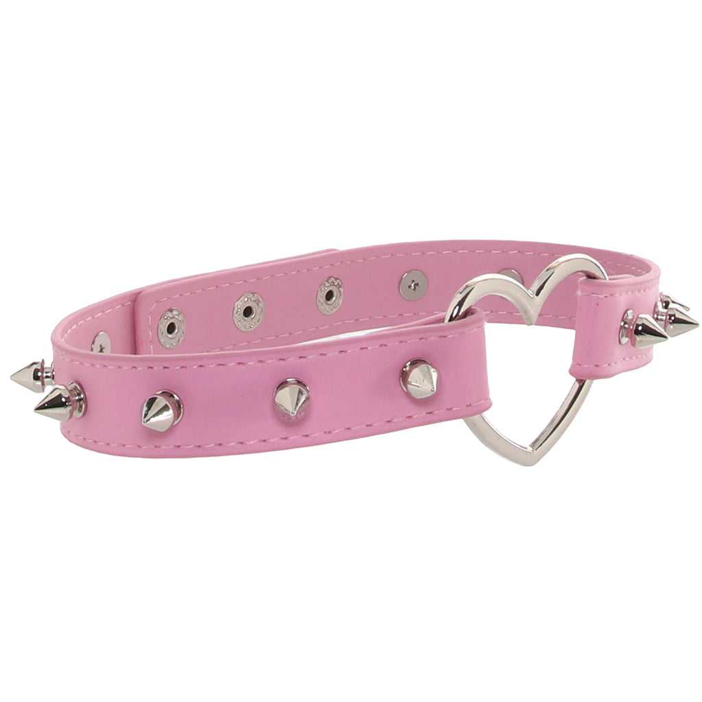 Master Series Spiked Heart Choker in Pink Bondage and Fetish > Tools & Accessories