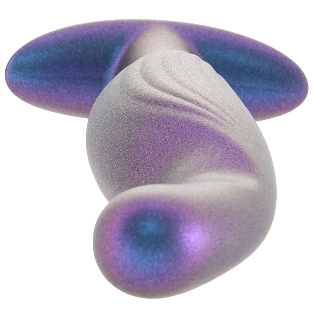 Ouch! Smooth Silicone P-Spot Butt Plug in Metallic Blue Anal Sex Toys > Butt Plugs