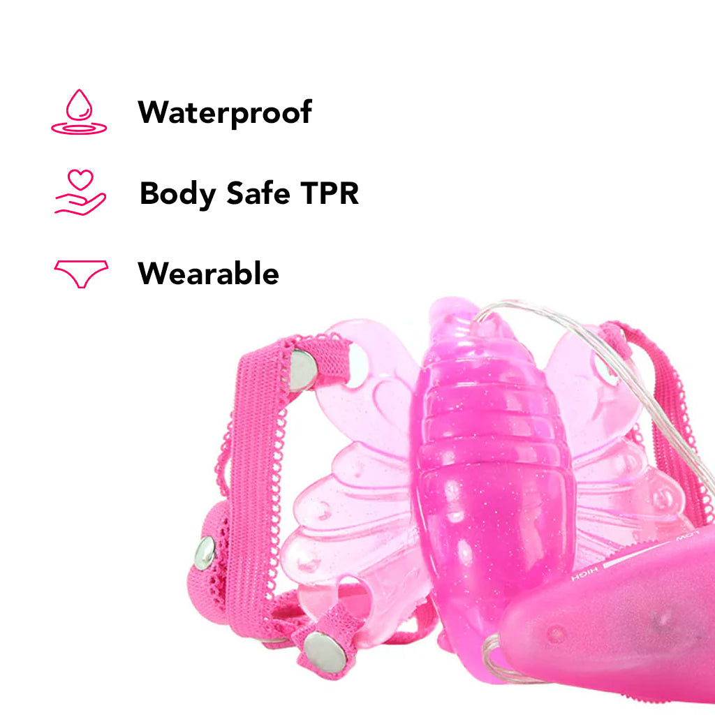 PinkCherry Wearable Butterfly Vibe in Pink Vibrators > Wearable & Panty Vibrators
