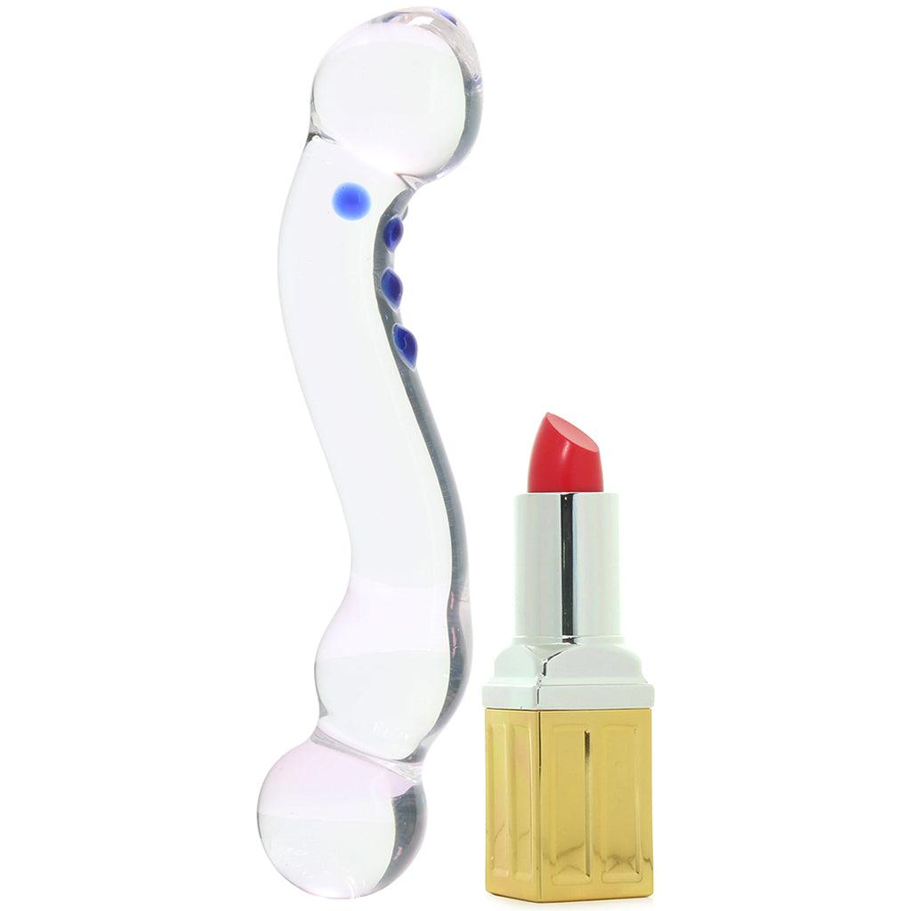 gläs 6 Inch Curved G-Spot Nubby Glass Dildo Dildo Sex Toys > Pyrex Glass Dildos