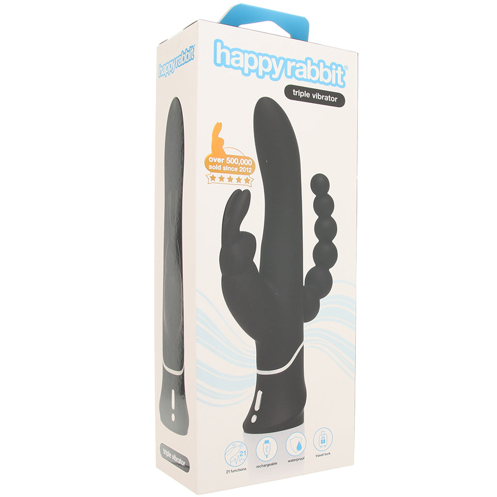 Happy Rabbit Triple Curve Vibe in Black Vibrators > Rabbit Vibrators