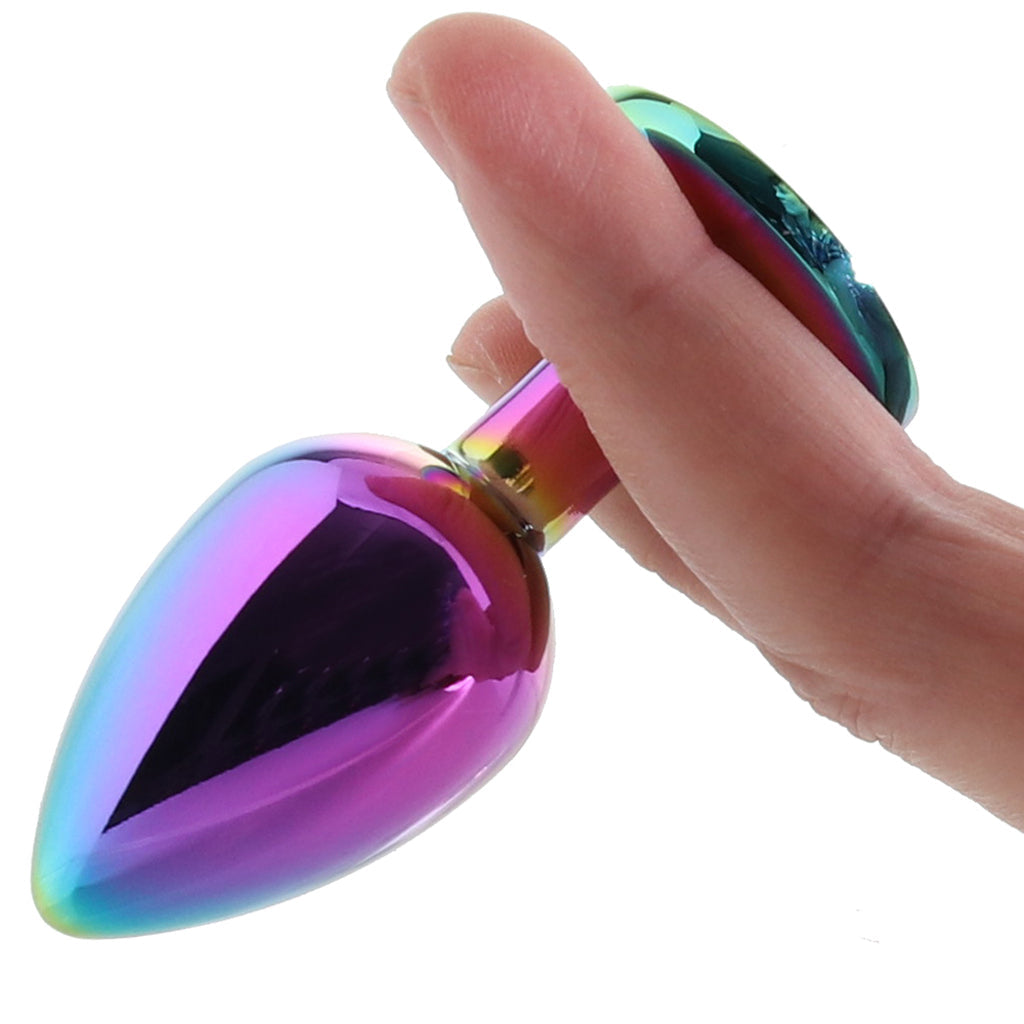 Rear Assets Round Gem Metal Plug Kit in Rainbow Anal Sex Toys > Butt Plugs
