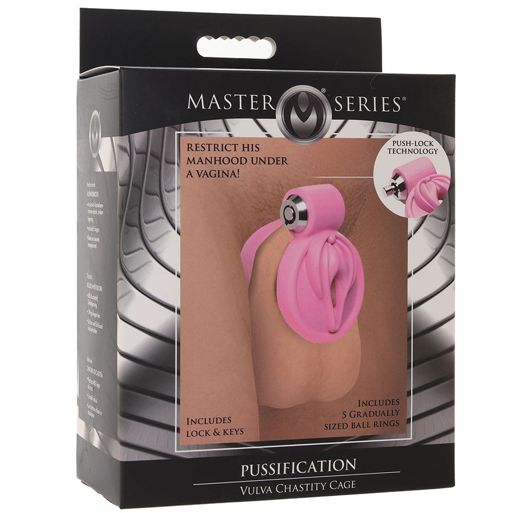 Master Series Pussification Vulva Chastity Cage Bondage and Fetish > Cock and Ball Devices