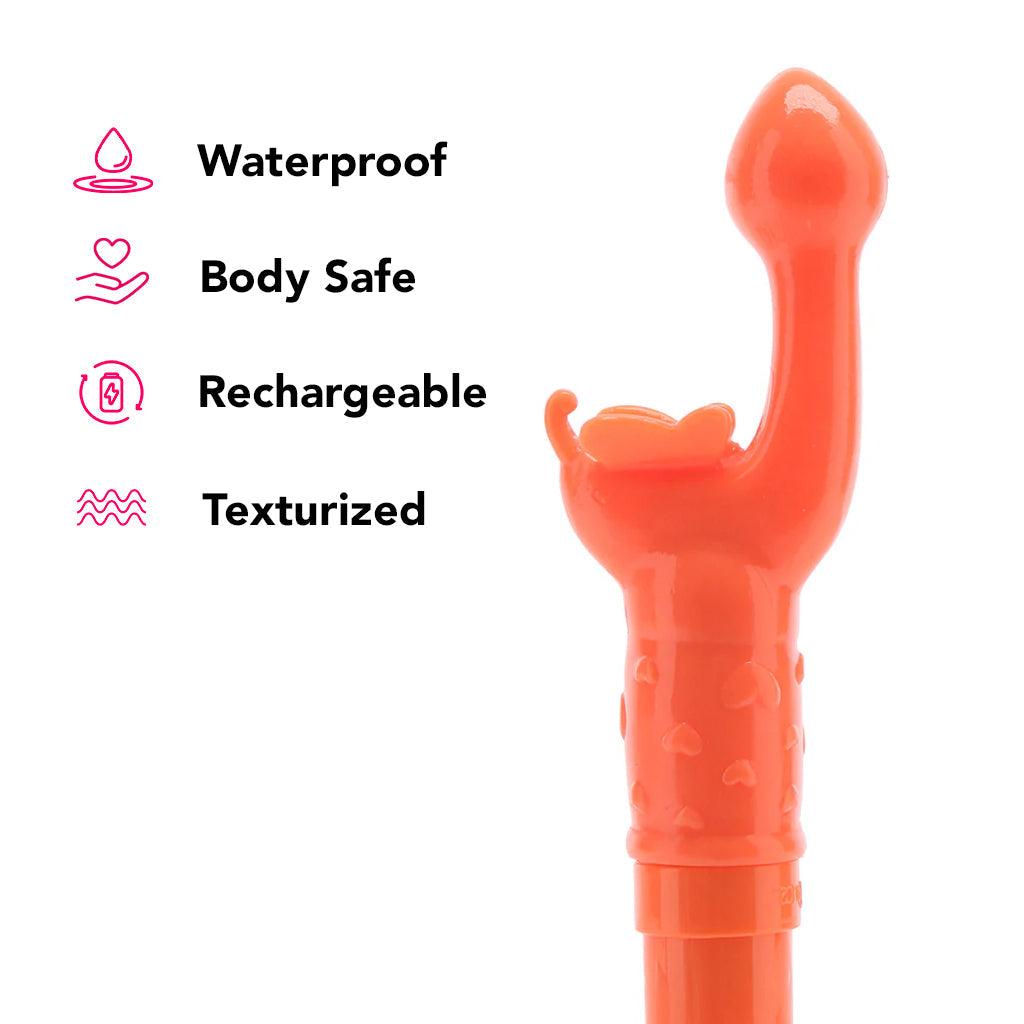 Rechargeable Butterfly Kiss Vibe in Orange Vibrators > G-Spot Vibrators
