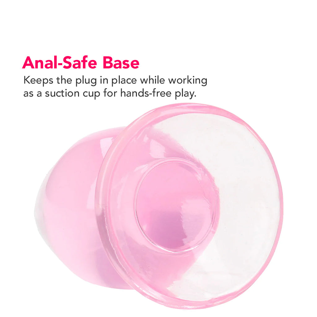 RealRock Crystal Clear Jelly 3.5 Inch Butt Plug in Pink Anal Sex Toys > Butt Plugs