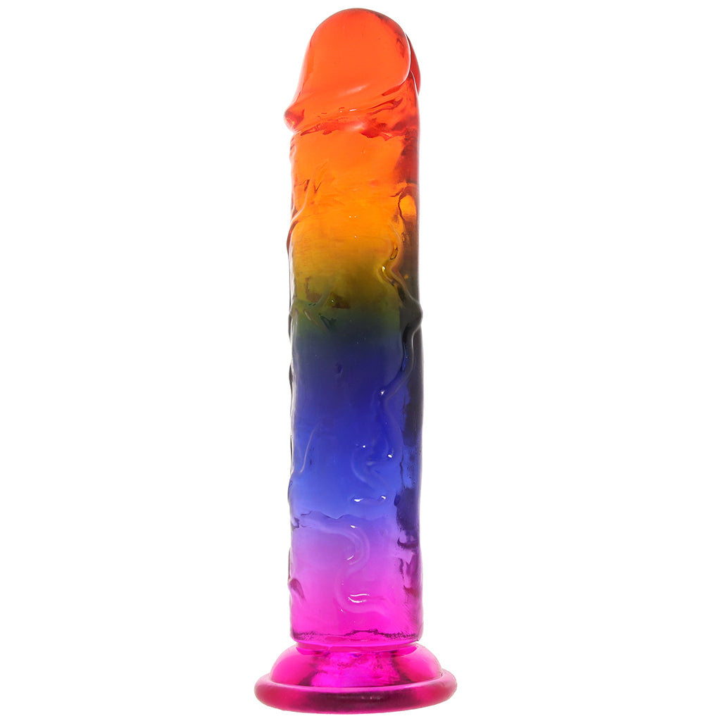 Crystal Jellies 8.5 Inch Classic Dildo in Rainbow Dildo Sex Toys > Realistic Dildos