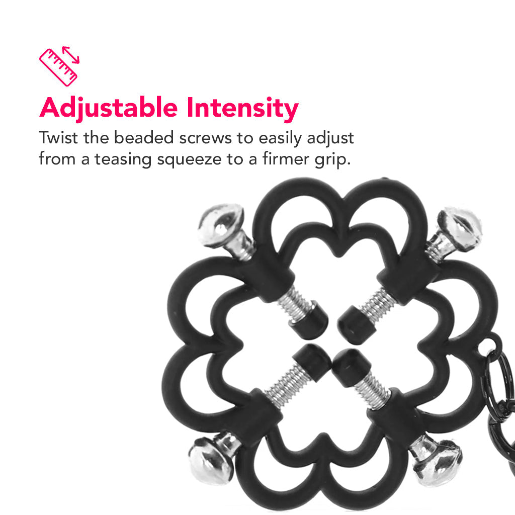 Nipple Grips 4-Point Weighted Nipple Press Clamps in Black Bondage and Fetish > Nipple Stimulators & Clamps