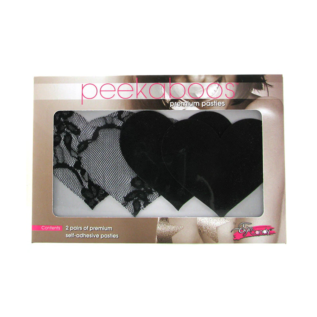 Peekaboos Satin & Lace Heart Pasties Lingerie > Accessories