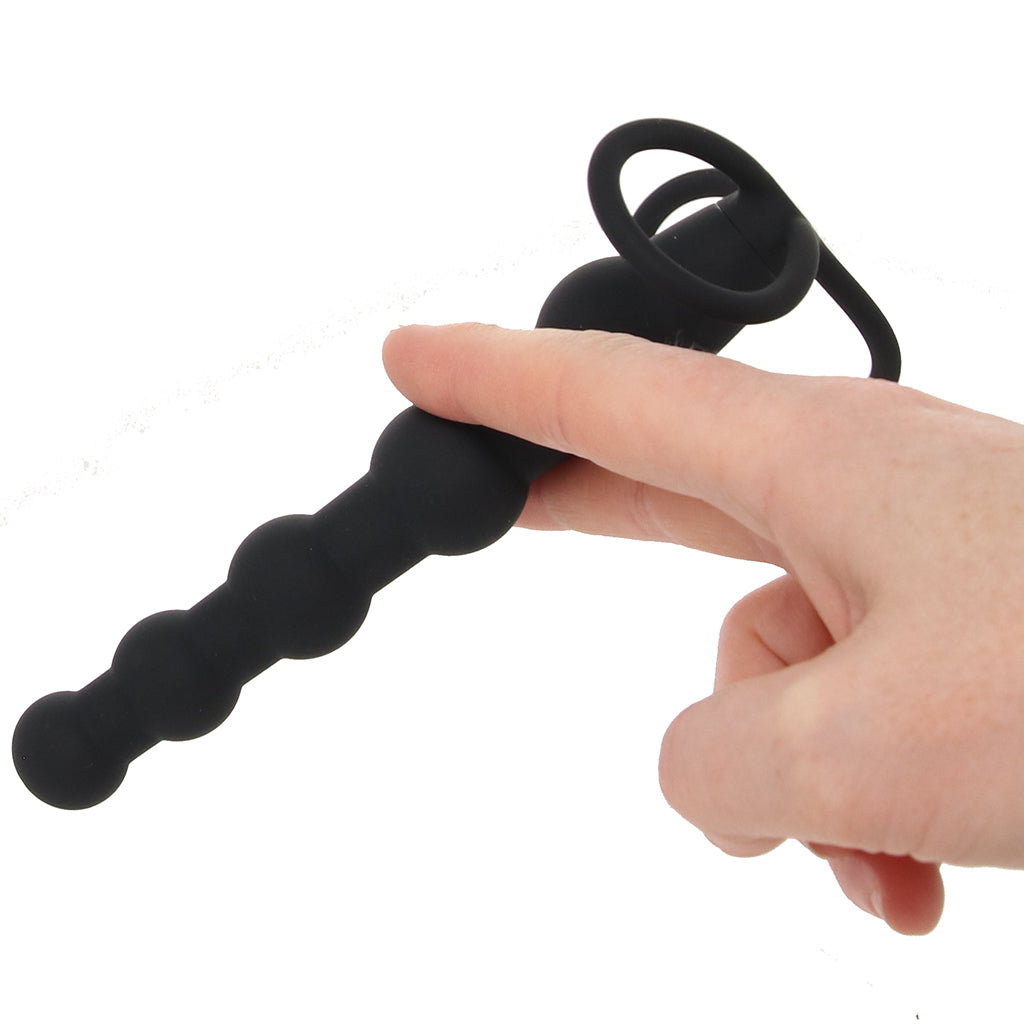 Silicone Beaded Double Rider in Black Anal Sex Toys > Anal Beads