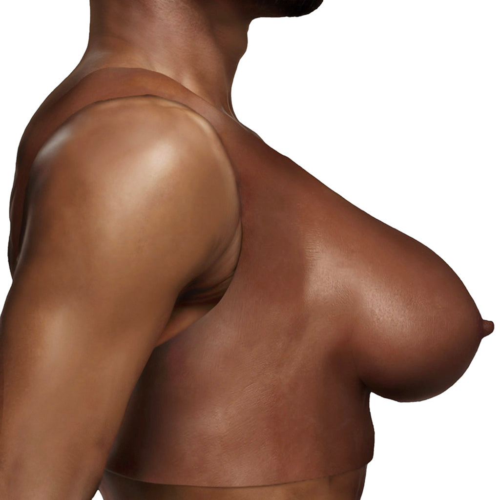 Master Series Perky Pair D-Cup Silicone Breasts in Dark Sexual Wellness > Gender Expression and Affirmation