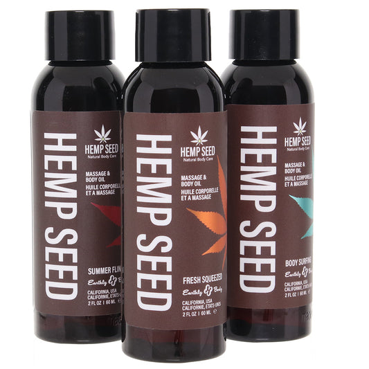 Hemp Seed Massage Oil Gift Set in 3 x 2oz/60ml