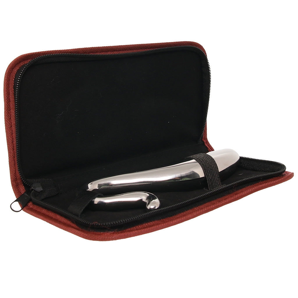 Stainless Steel Hollow Curved Wand Dildo Sex Toys > G-Spot Dildos