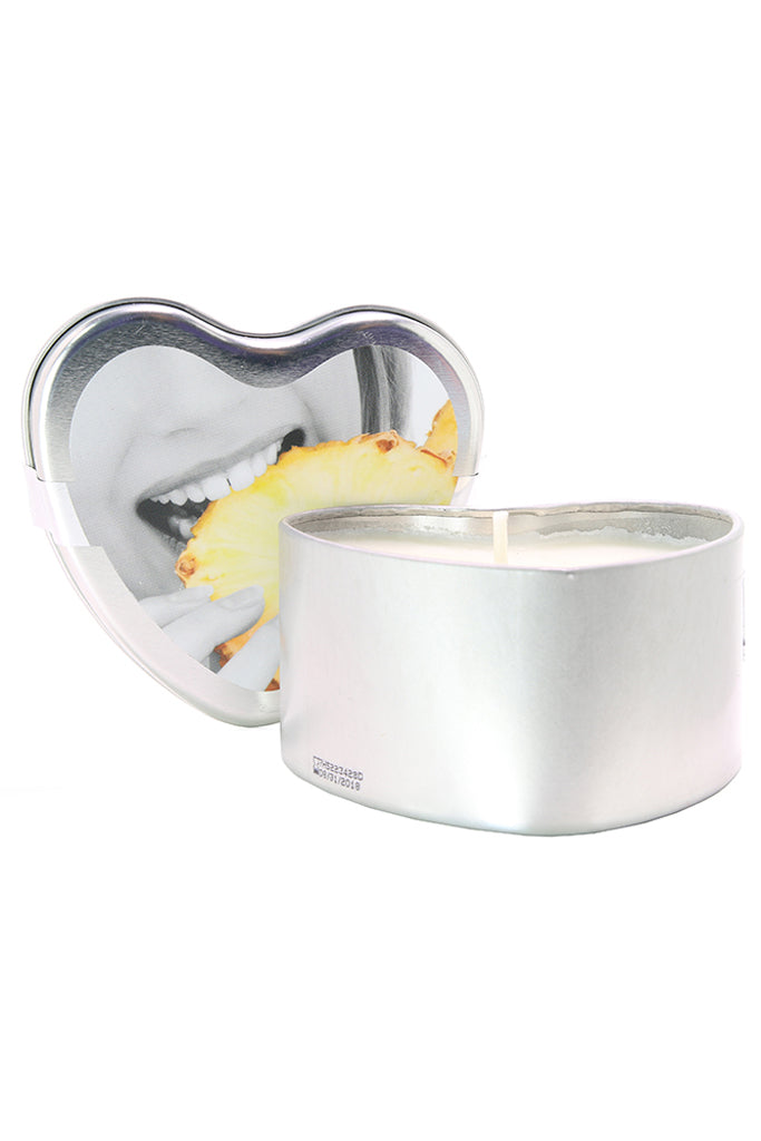 3-in-1 Edible Heart Candle 4oz/113g in Pineapple Sensual Love > Massage