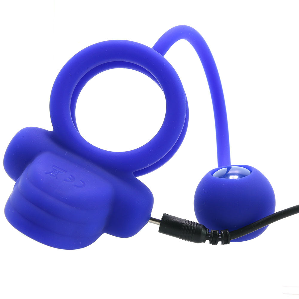 Dual Rockin' Rim Enhancer Cock Ring in Blue Cock Rings