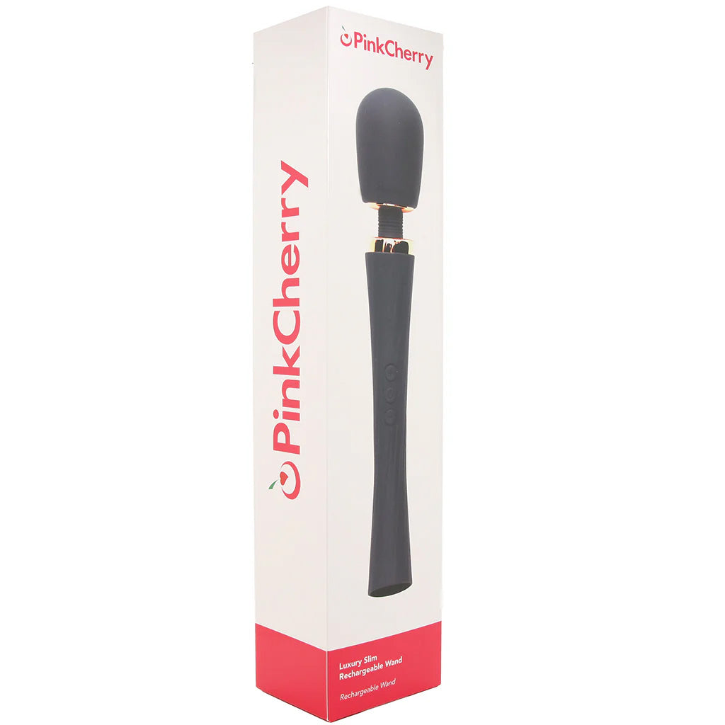 PinkCherry Luxury Slim Rechargeable Wand in Black Vibrators > Wands