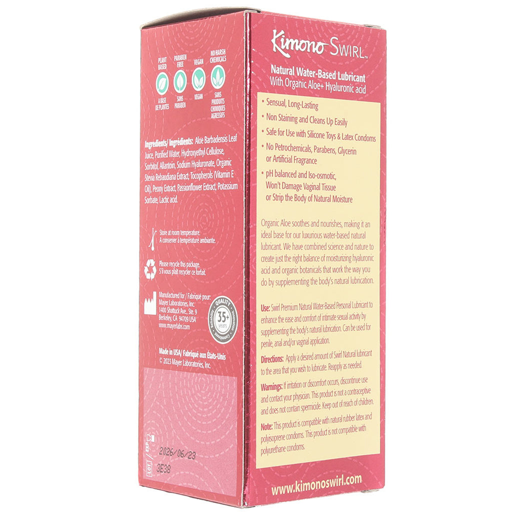 Kimono Swirl Plant Based Natural Lube in 3.4oz/100ml Lubes and Lotions > Water Based Sex Lubes
