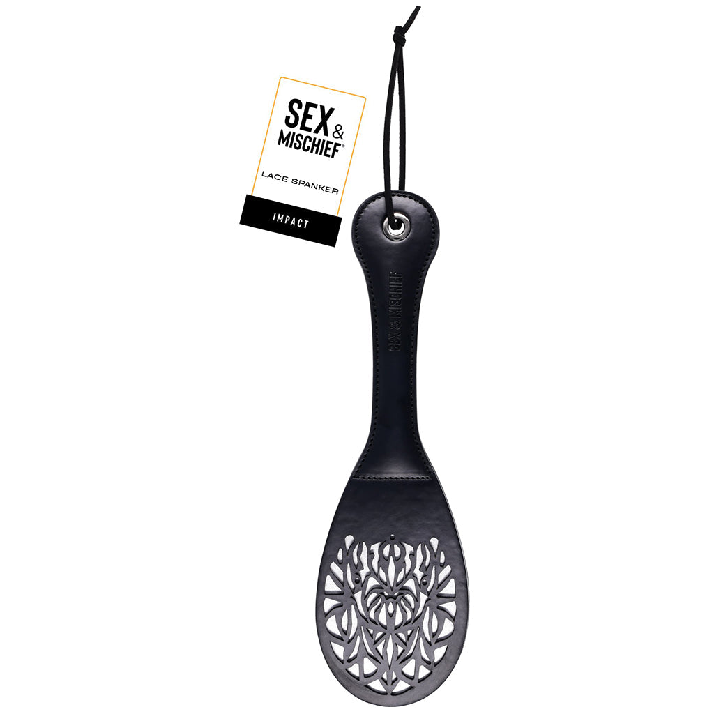 Sex & Mischief Lace Impression Spanker Paddle Bondage and Fetish > Whips and Crops