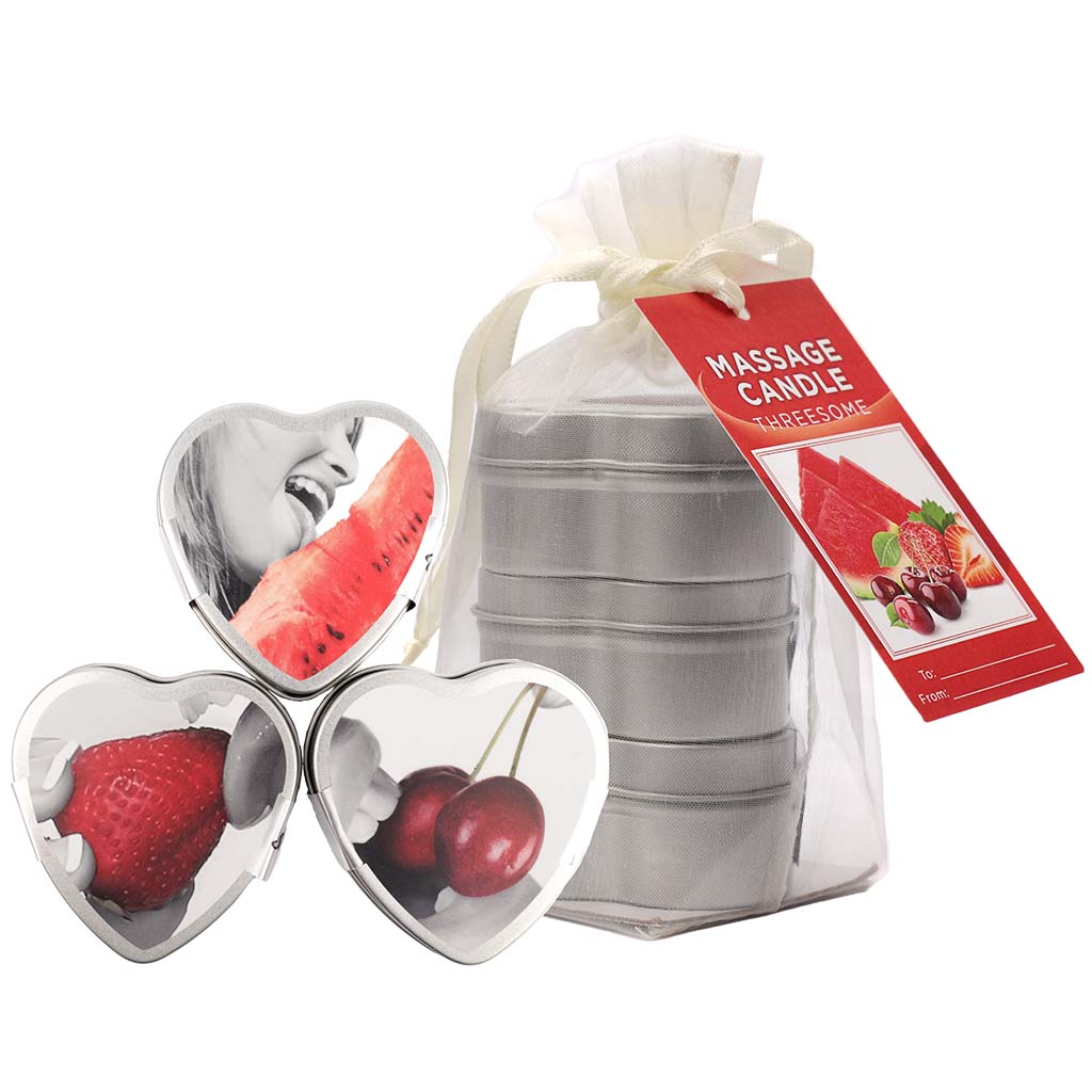 Threesome Edible Massage Candle Gift Set in Fruit Mix Sensual Love > Massage