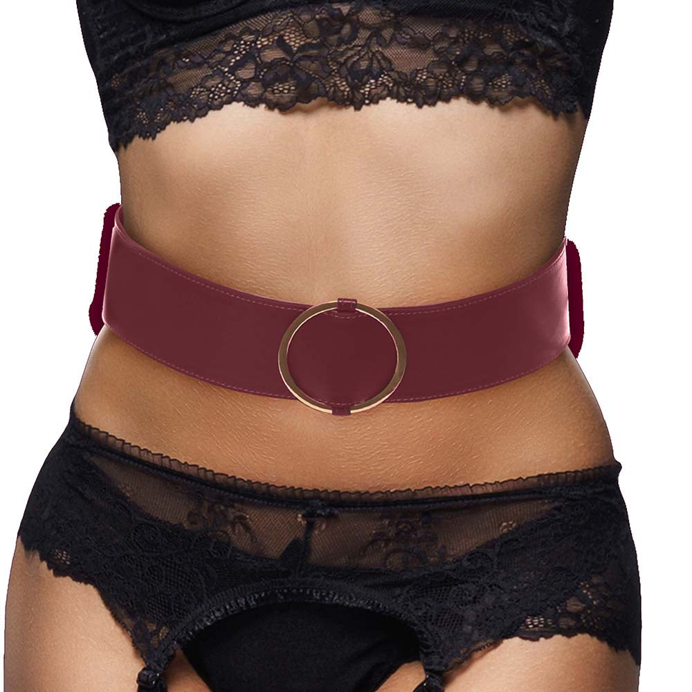 Ouch! Halo Burgundy Waist Bondage Belt /XL Bondage and Fetish > Restraints