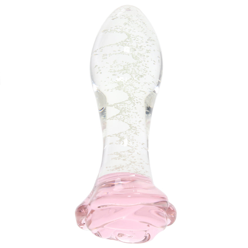 Juicy Glass Glowing Rose Bud Plug Anal Sex Toys > Butt Plugs