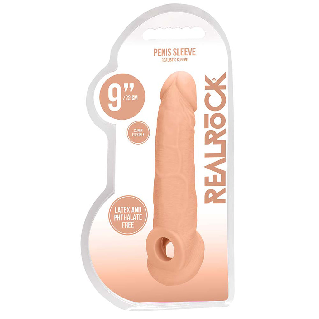 RealRock Penis Sleeve 9 Inch Extender in White Male Enhancement > Extenders and Sleeves