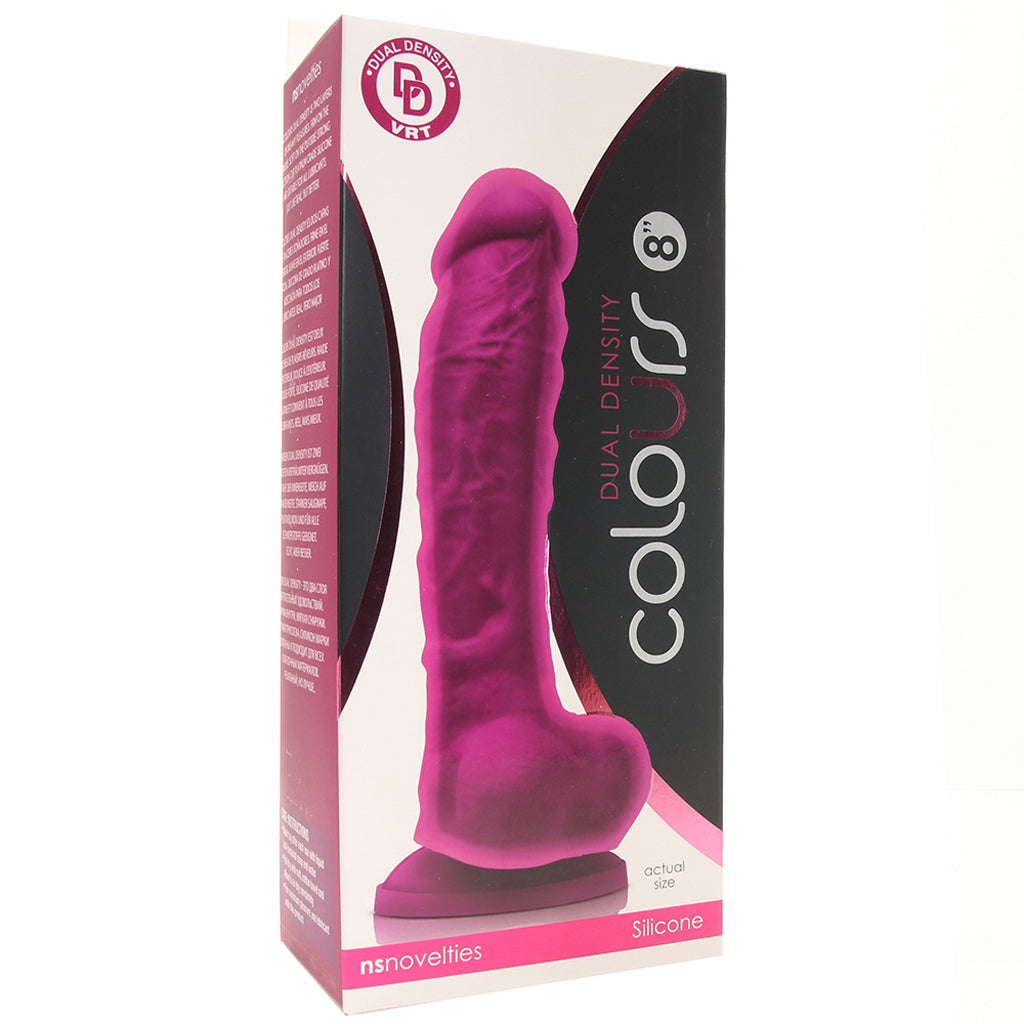 Colours 8 Inch Dual Density Silicone Dildo in Purple Dildo Sex Toys > Realistic Dildos