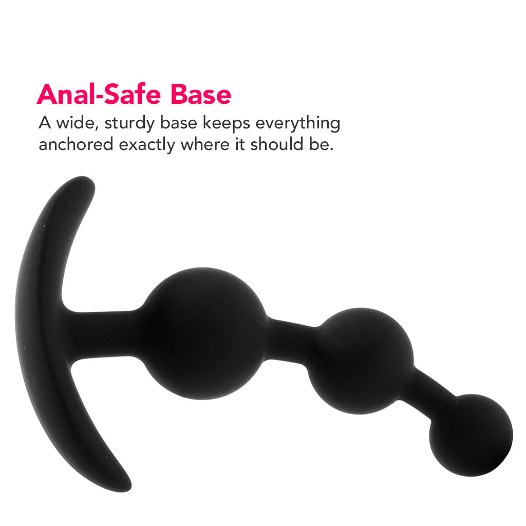 Luxe Be Me 3 Silicone Anal Beads in Black Anal Sex Toys > Anal Beads