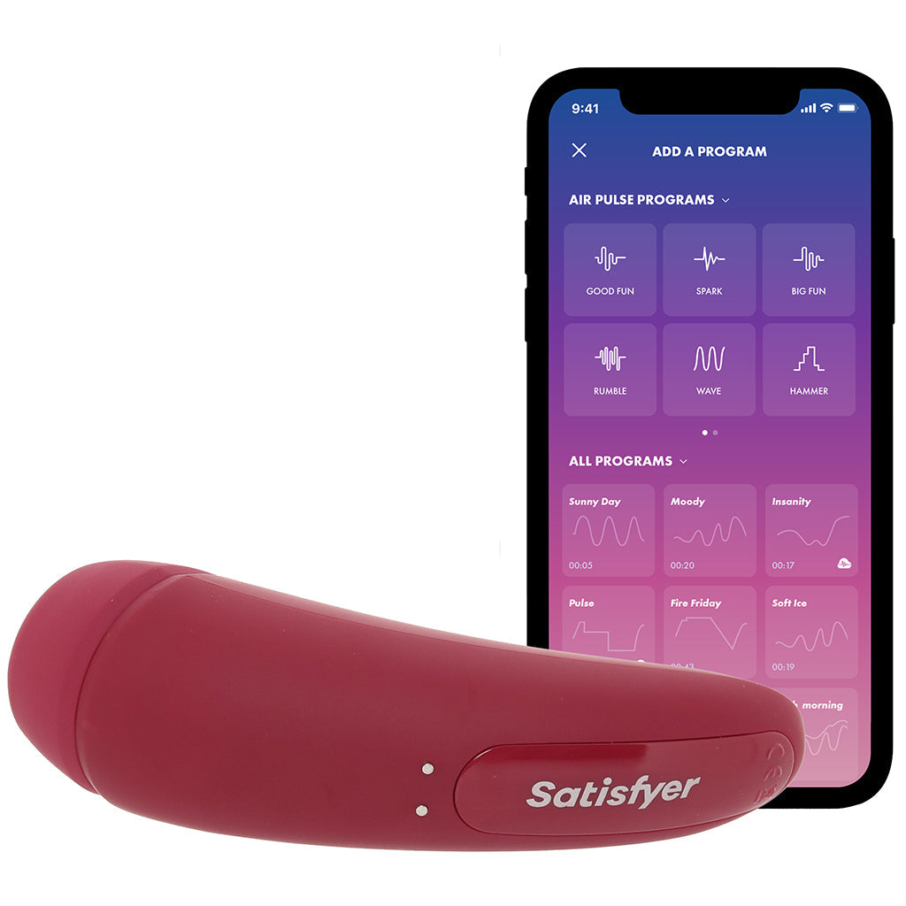 Satisfyer Curvy 1+ Air Pulse Stimulator in Rose Red Vibrators > Clitoral Stimulators