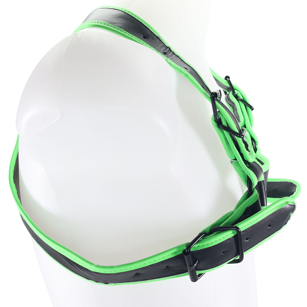 Ouch! Glow in the Dark Buckle Bulldog Harness /M Bondage and Fetish > Men's Bondage Wear