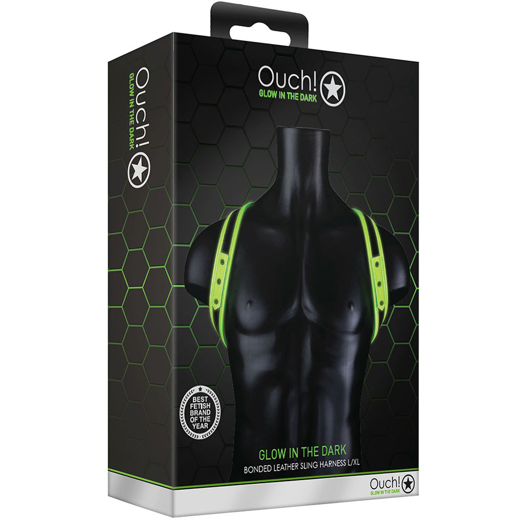 Ouch! Glow in the Dark Sling Harness /XL Bondage and Fetish > Men's Bondage Wear
