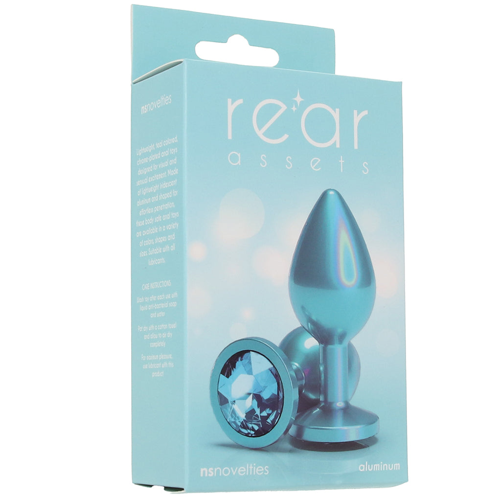 Rear Assets Medium Metal Butt Plug in Teal Anal Sex Toys > Butt Plugs