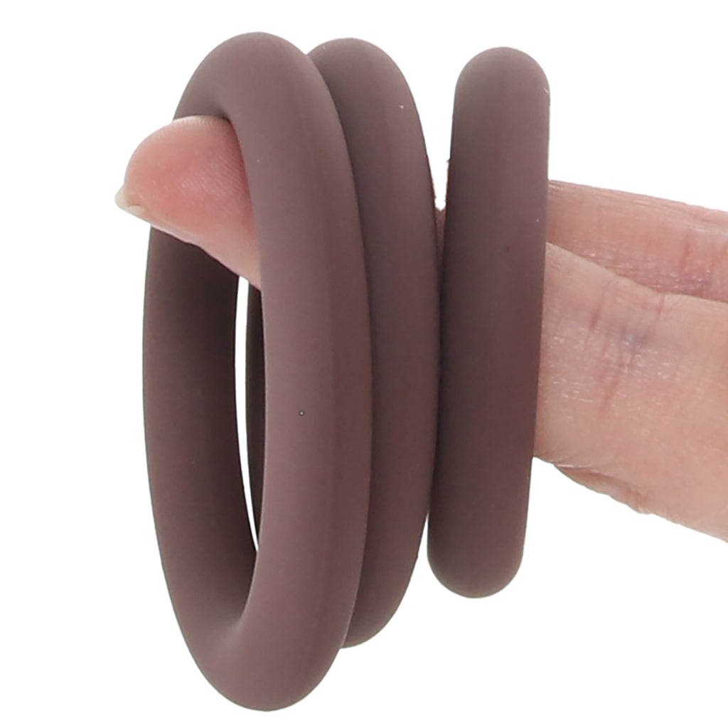 Jock Discreet Silicone Cock Ring Set in Dark Cock Rings