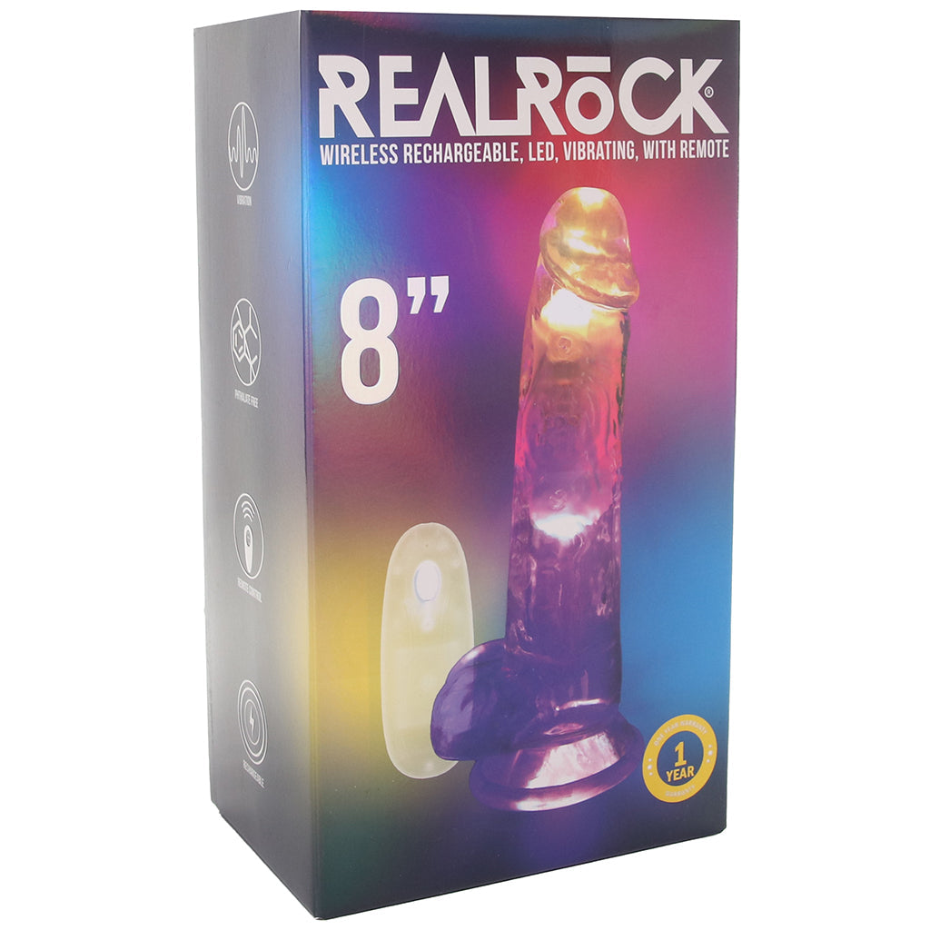 RealRock 8 Inch Light Up Vibrating Ballsy Dildo Vibrators > Realistic Vibrator Dildos