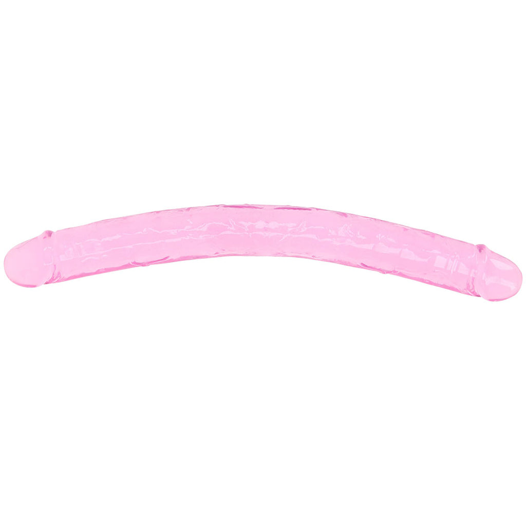 RealRock Crystal Clear Jelly 18 Inch Double Dildo in Pink Dildo Sex Toys > Double Ended Dildos