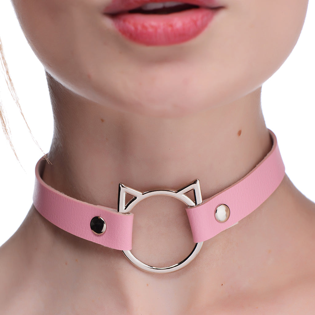 Master Series Kinky Kitty Slim Choker in Pink Bondage and Fetish > Tools & Accessories