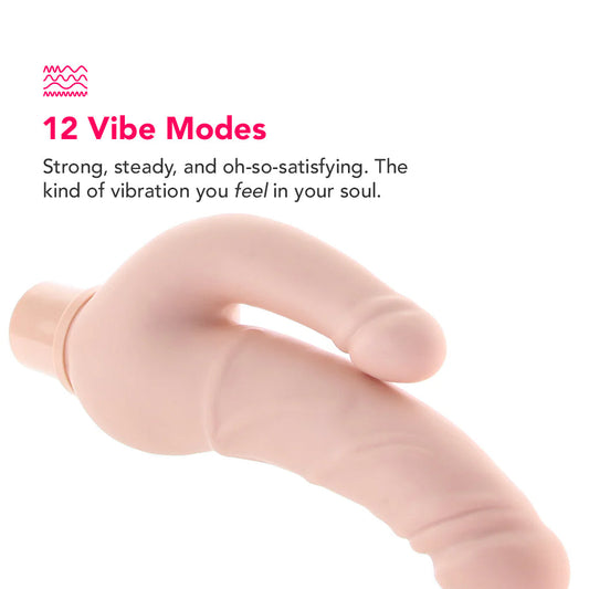 Power Stud Rechargeable Over & Under Vibe in White Dildo Sex Toys > Realistic Dildos
